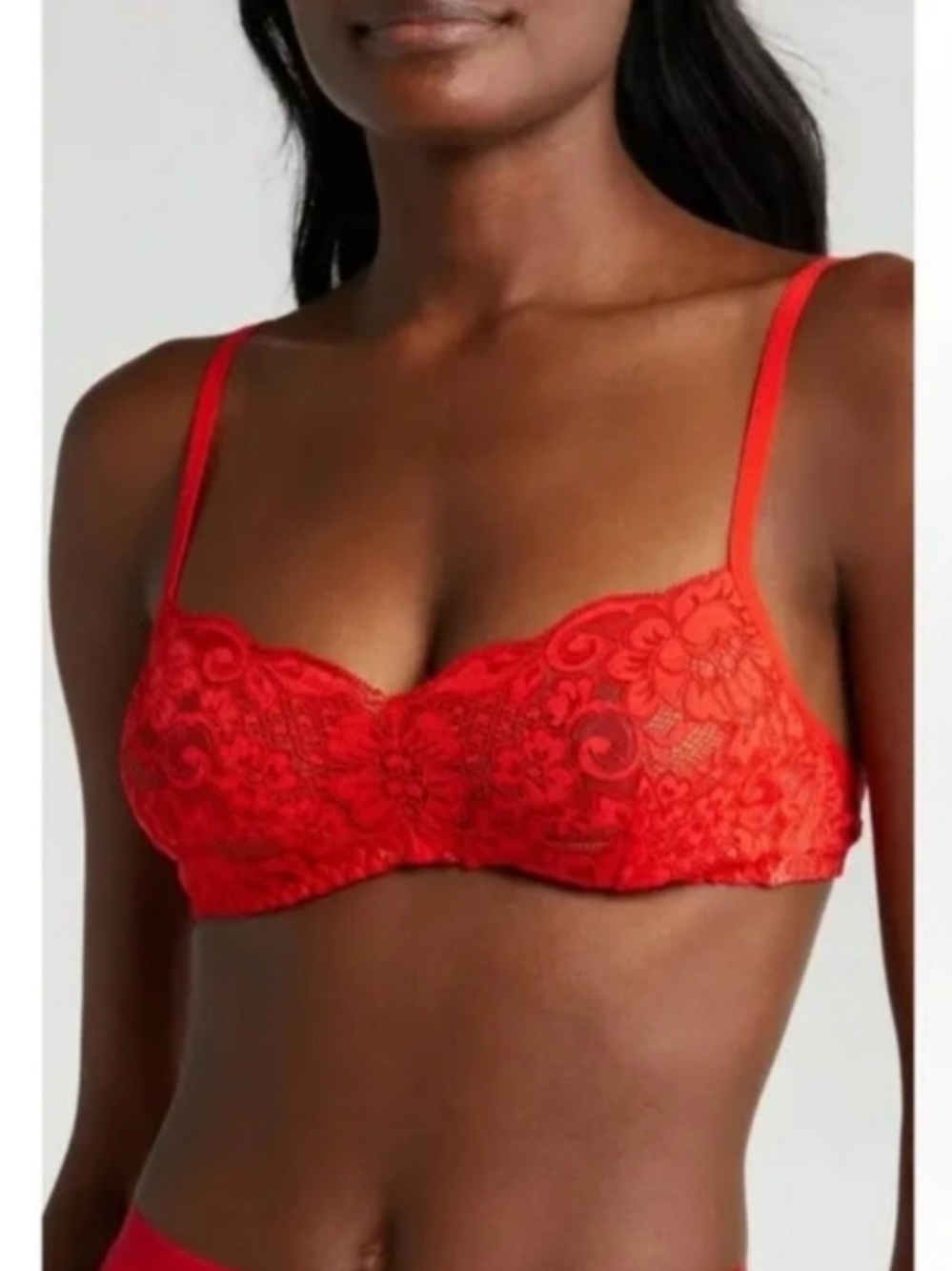 We Are HAH Hook Up Lace Bra Blood Orange Red NWT B 30–38